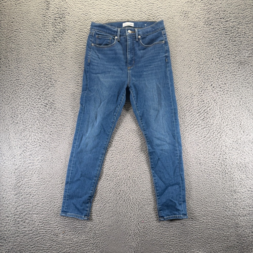 Loft Jeans Womens 6 Blue Cotton Denim Skinny‎ Leg Faded Travel Workwear Stretch